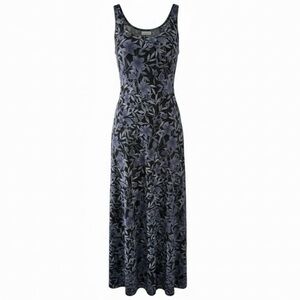 Wear Abouts Blue and Black Floral Print Sleeveless Maxi Dress Size Small